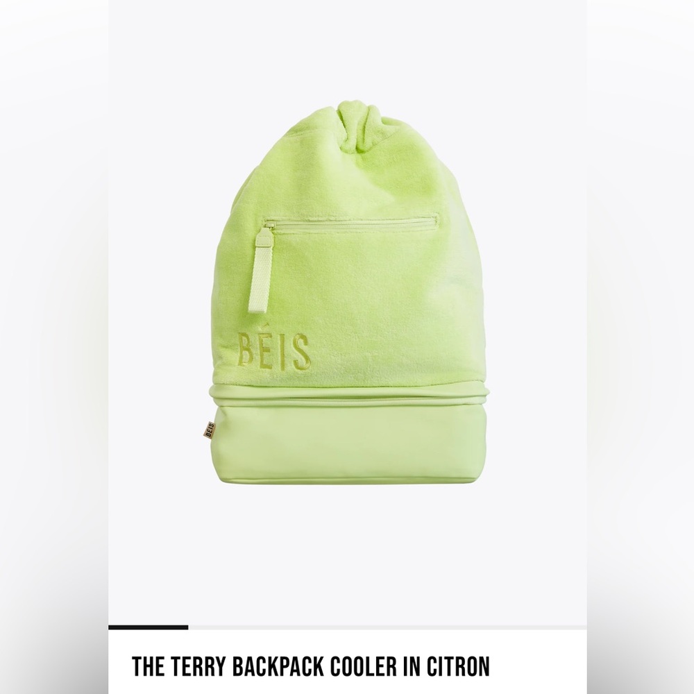 Beis Terry Backpack Cooler, Citron - image 1